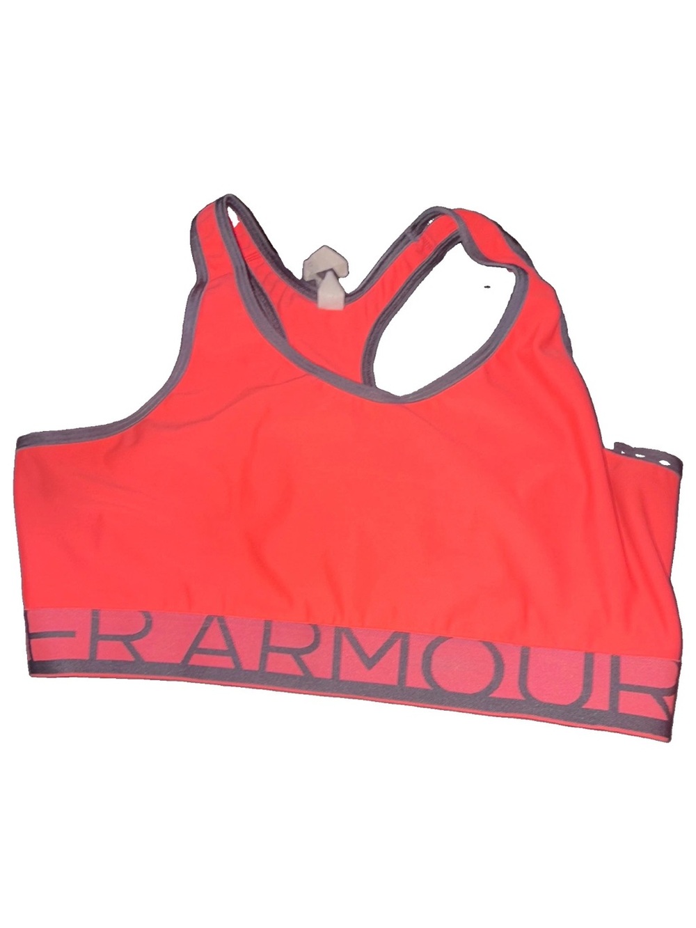 Under Armour Coral Racerback Sports Bra with Gray Trim